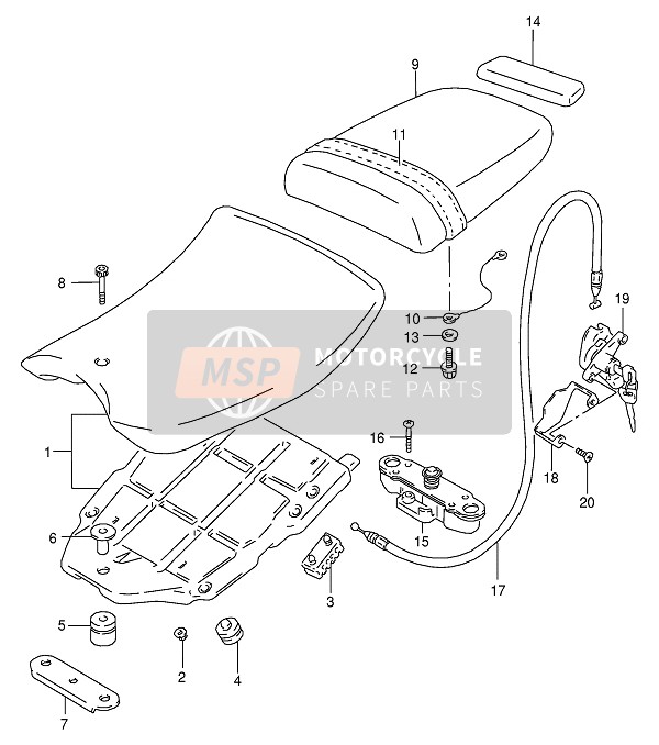 Suzuki RG125F(U) 1994 Posto A Sedere per un 1994 Suzuki RG125F(U)