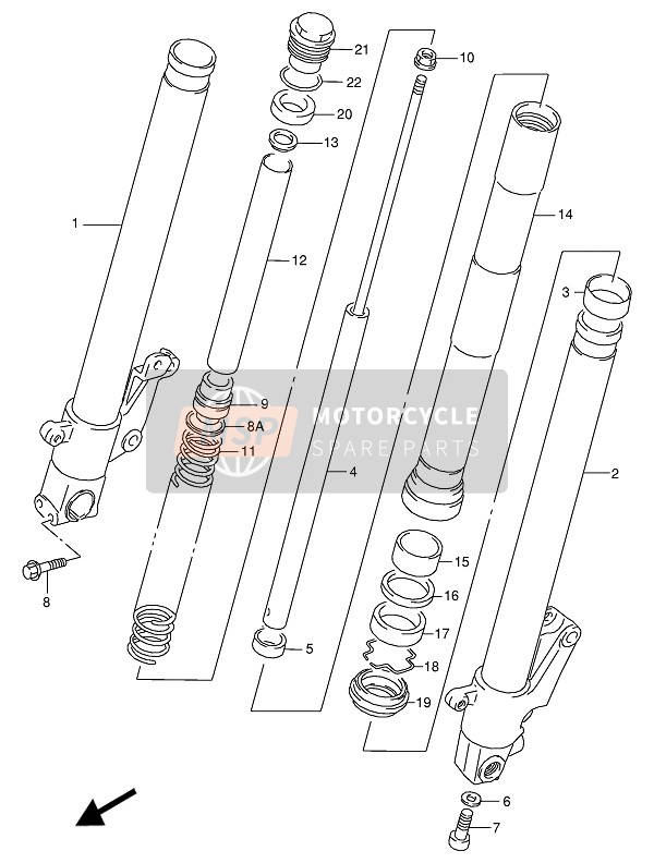 Suzuki RG125F(U) 1994 Front Damper for a 1994 Suzuki RG125F(U)