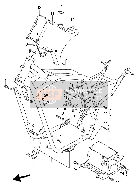 Suzuki VS600 INTRUDER 1995 Frame for a 1995 Suzuki VS600 INTRUDER