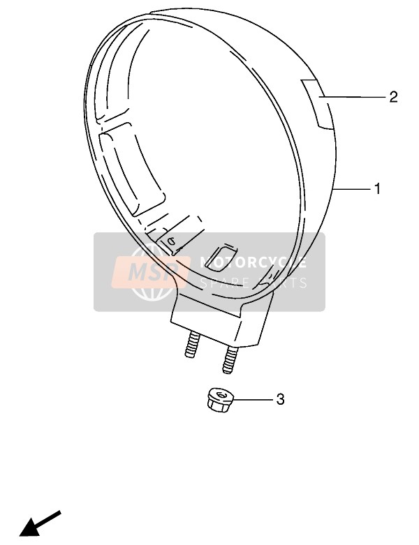 Suzuki VS800GL INTRUDER 1993 Headlamp Housing for a 1993 Suzuki VS800GL INTRUDER