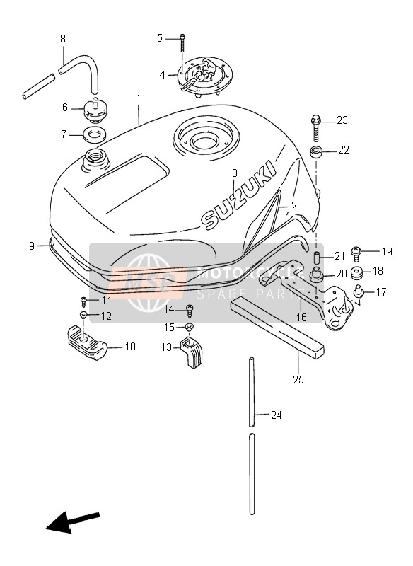 Suzuki GSX-R1100W 1998 Réservoir d'essence pour un 1998 Suzuki GSX-R1100W