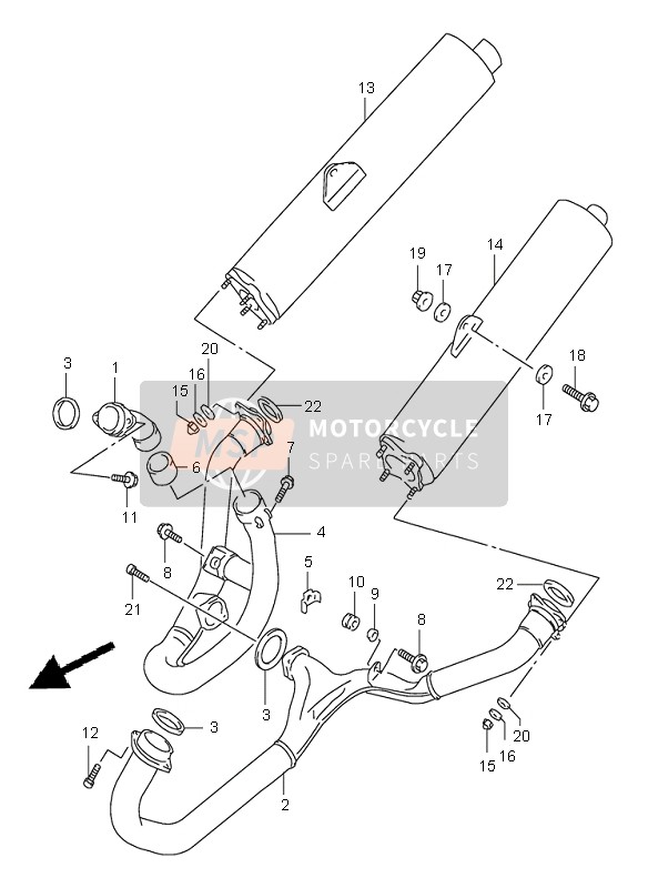 Suzuki TL1000S 1997 Muffler for a 1997 Suzuki TL1000S