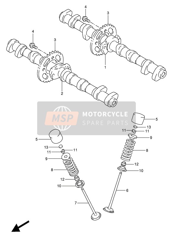 Suzuki GSX-R1100W 1994 Camshaft & Valve for a 1994 Suzuki GSX-R1100W