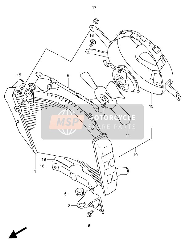 Suzuki GSX-R1100W 1994 Radiator for a 1994 Suzuki GSX-R1100W