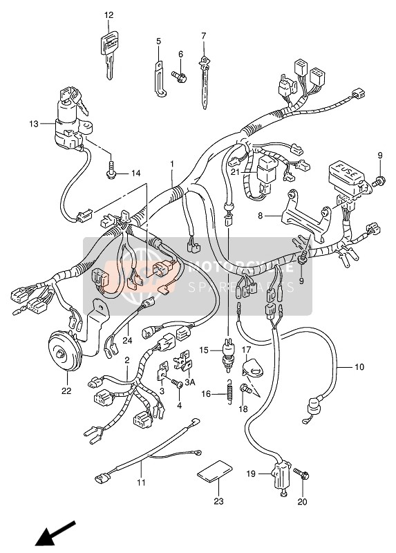 Suzuki GSX-R1100W 1994 Wiring Harness for a 1994 Suzuki GSX-R1100W