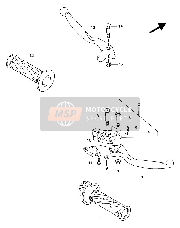 Suzuki GSX-R1100W 1994 Leva della maniglia per un 1994 Suzuki GSX-R1100W