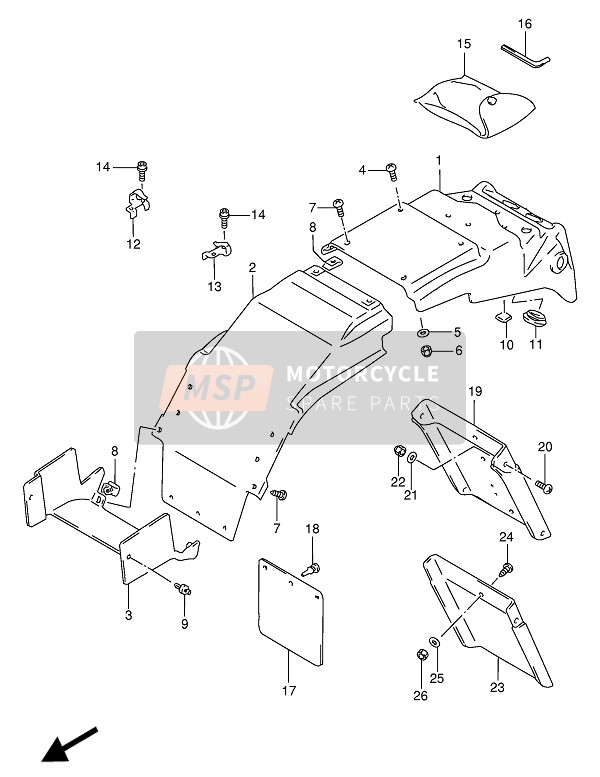 Suzuki GSX-R1100W 1994 Rear Fender for a 1994 Suzuki GSX-R1100W