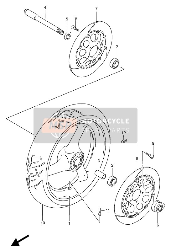 Suzuki GSX-R1100W 1994 Front Wheel for a 1994 Suzuki GSX-R1100W