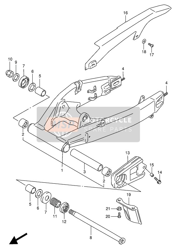 Suzuki GSX-R1100W 1994 Rear Swing Arm for a 1994 Suzuki GSX-R1100W