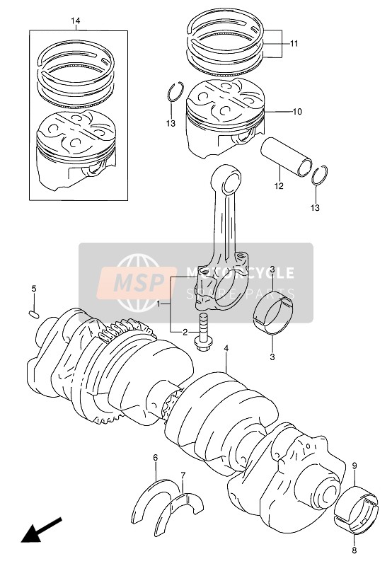 Suzuki RF600R(U) 1994 Crankshaft for a 1994 Suzuki RF600R(U)