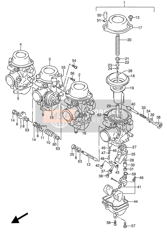 Suzuki RF600R(U) 1994 Carburateur voor een 1994 Suzuki RF600R(U)