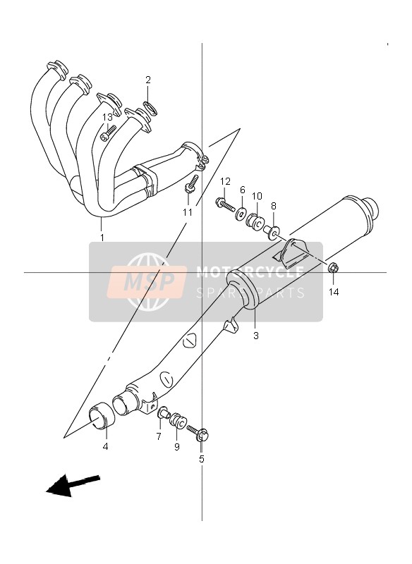 Suzuki GSF600(N)(S)(Z) BANDIT 2004 Silencieux pour un 2004 Suzuki GSF600(N)(S)(Z) BANDIT