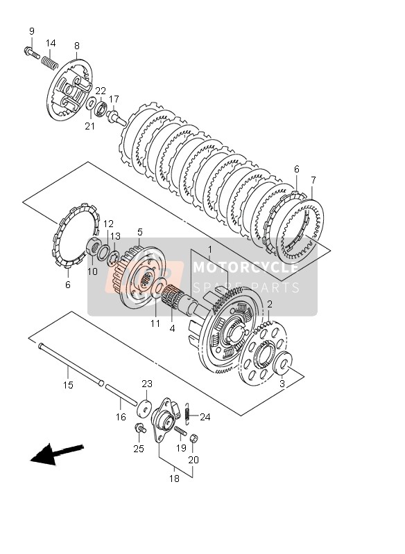 Suzuki GSF600(N)(S)(Z) BANDIT 2004 Embrayage pour un 2004 Suzuki GSF600(N)(S)(Z) BANDIT