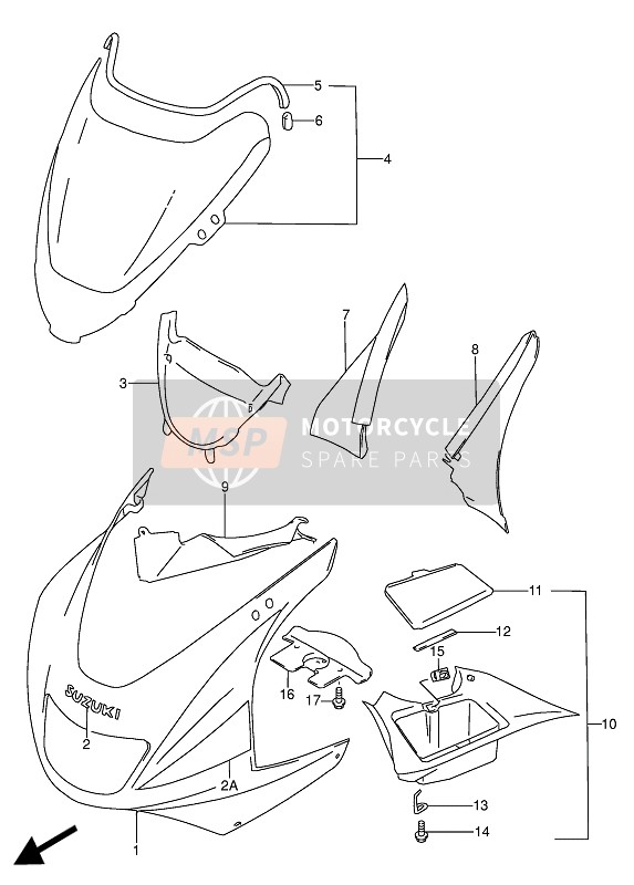 9440021E0034R, Cowling Assy, Body   (Blue), Suzuki, 0