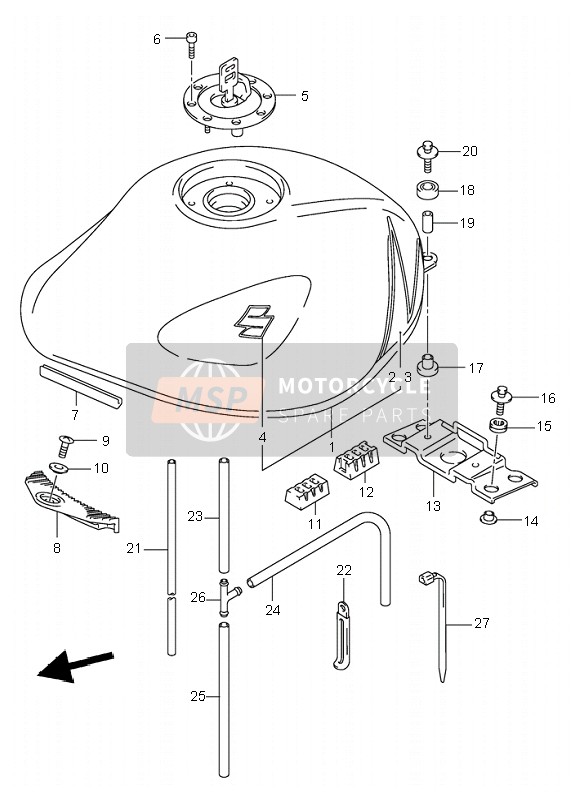 4455031F01, Supporto Serbatoio, Suzuki, 4