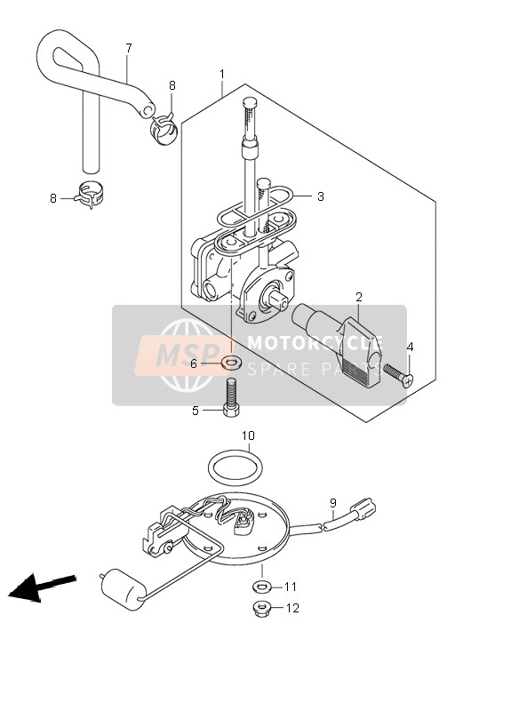 Suzuki GSF600(N)(S)(Z) BANDIT 2004 Rubinetto carburante per un 2004 Suzuki GSF600(N)(S)(Z) BANDIT