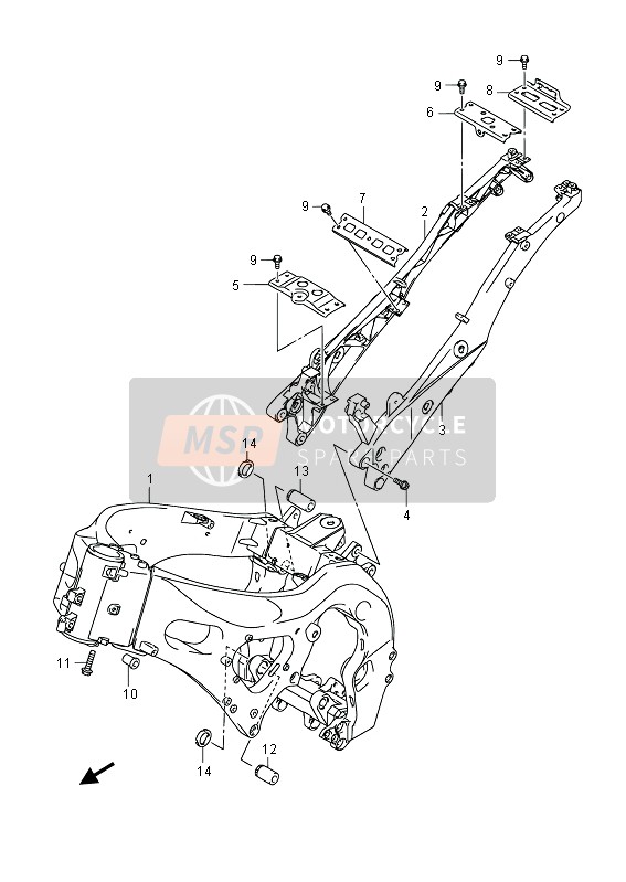 Suzuki GSX-R1000Z 2013 Cuadro (GSX-R1000Z) para un 2013 Suzuki GSX-R1000Z