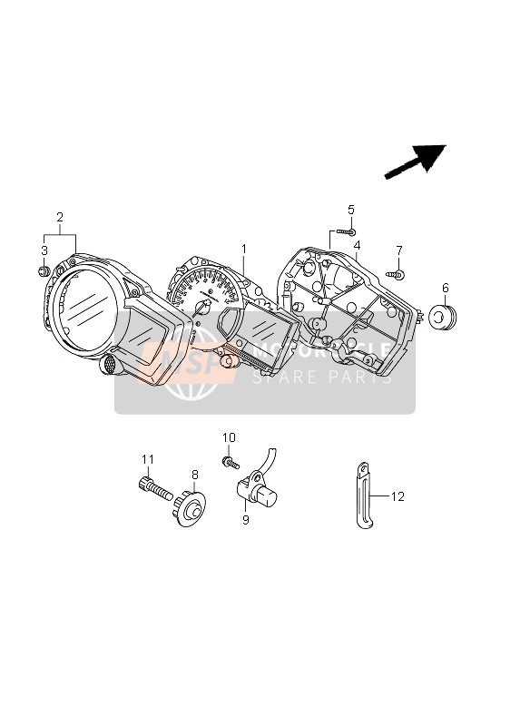 Suzuki GSX1250FA 2011 Tachimetro per un 2011 Suzuki GSX1250FA