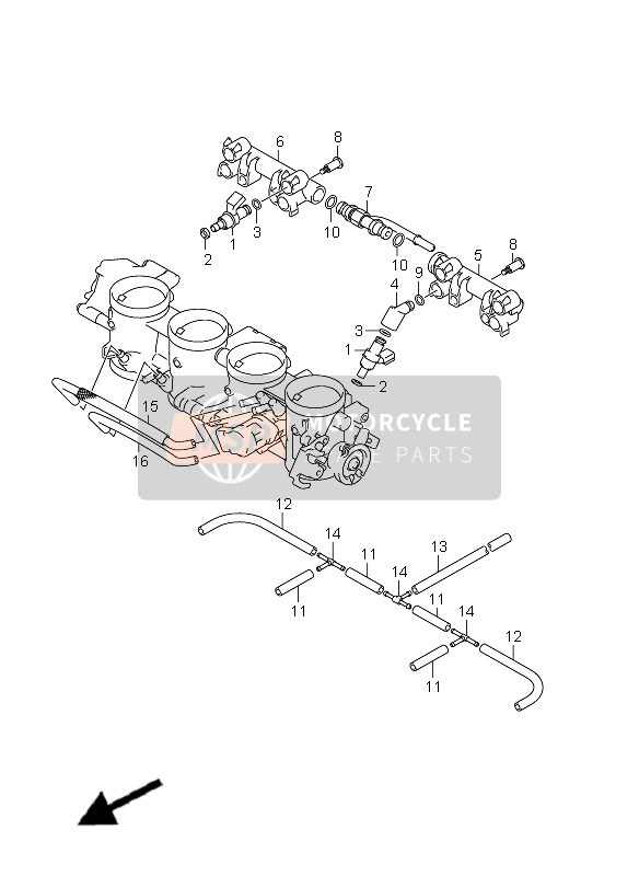 Throttle Body Hose & Joint (GSX1300RUF E19)