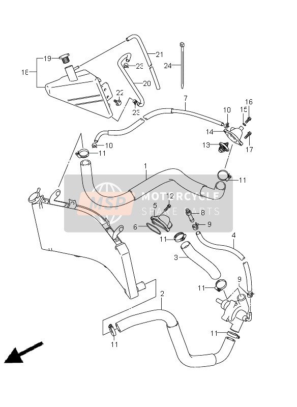 Suzuki GSX1300R HAYABUSA 2011 Radiator Hose for a 2011 Suzuki GSX1300R HAYABUSA