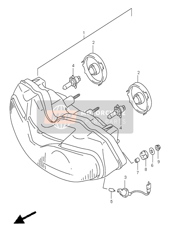 Suzuki TL1000S 1997 Lampe Frontale (E2-E24) pour un 1997 Suzuki TL1000S