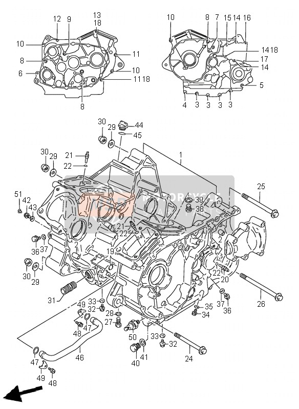 Suzuki VS800 INTRUDER 1995 KURBELGEHÄUSE für ein 1995 Suzuki VS800 INTRUDER