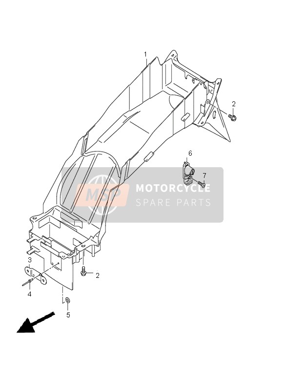 Suzuki GSX1400 2004 Garde-boue arrière pour un 2004 Suzuki GSX1400