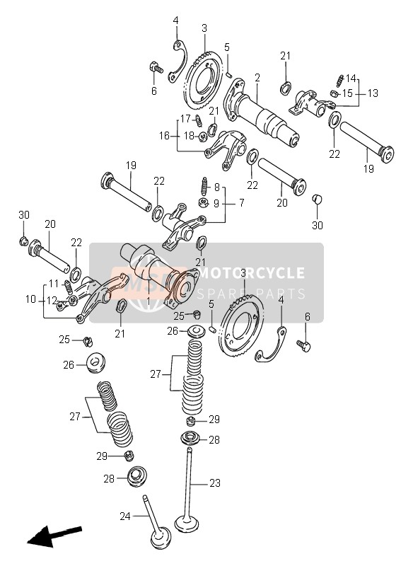 Suzuki VS800 INTRUDER 1995 Camshaft & Valve for a 1995 Suzuki VS800 INTRUDER