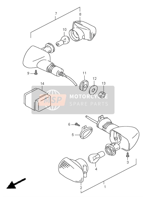 Suzuki TL1000S 1997 BLINKER für ein 1997 Suzuki TL1000S