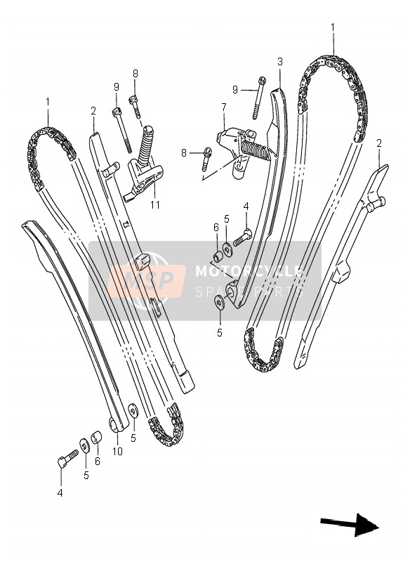 Suzuki VS800 INTRUDER 1995 Cam Chain for a 1995 Suzuki VS800 INTRUDER