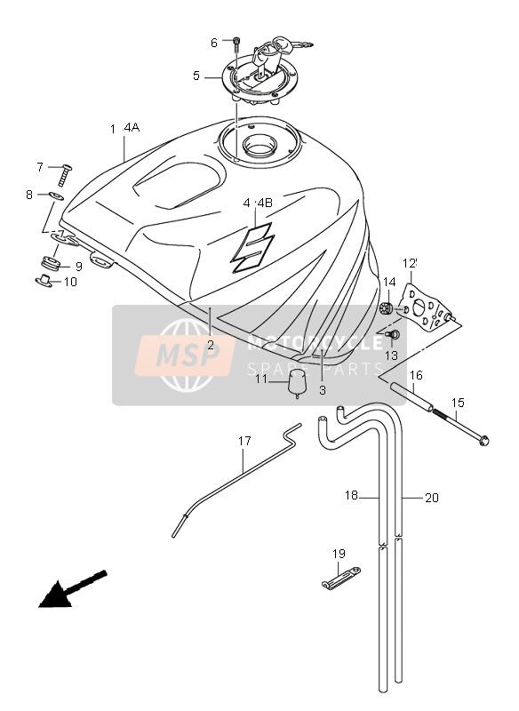 6811018G20LB4, Tape Set, Fuel GSX-R1000/K4, Suzuki, 1