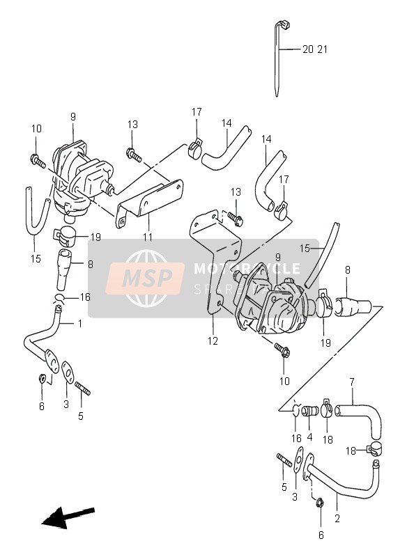 Suzuki VS800 INTRUDER 1995 Deuxième Injection D'air (E18,E39 F.NO.VS52A-100507) pour un 1995 Suzuki VS800 INTRUDER