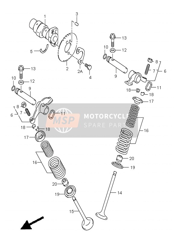 Suzuki RV125 VANVAN 2004 Árbol De Levas & Válvula para un 2004 Suzuki RV125 VANVAN