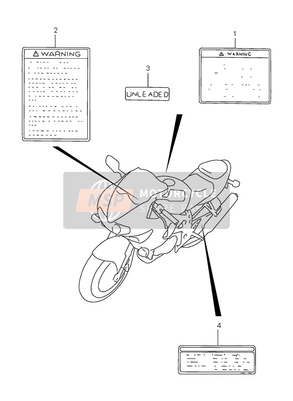 Suzuki TL1000S 1997 ETIKETT für ein 1997 Suzuki TL1000S