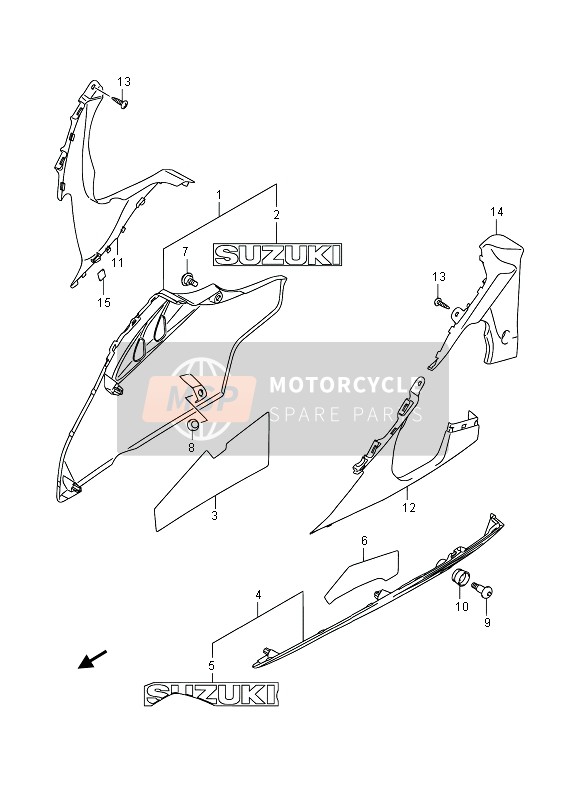 9447915H00, Cushion,Under Cowling,L, Suzuki, 2