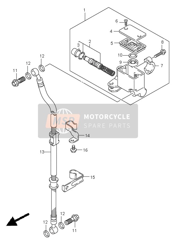 Suzuki RV125 VANVAN 2004 Cilindro maestro delantero para un 2004 Suzuki RV125 VANVAN