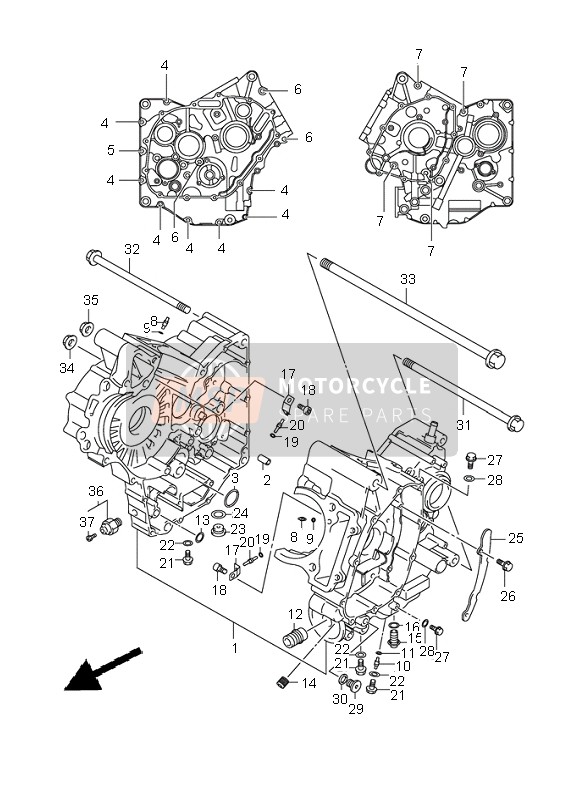 Suzuki SV650(N)(S) 2004 Crankcase for a 2004 Suzuki SV650(N)(S)