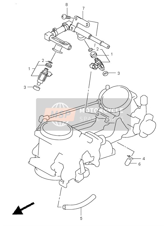 Suzuki SV650(N)(S) 2004 Gasklephuis passing voor een 2004 Suzuki SV650(N)(S)