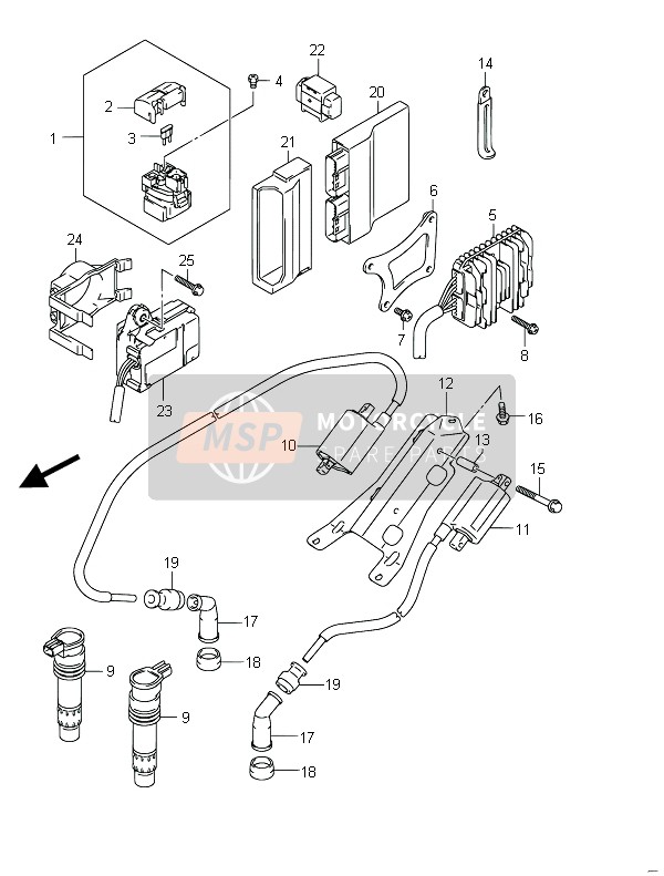 Suzuki VZR1800(N)(Z)(R) (M1800) INTRUDER 2011 Elettrico (VZR1800 E19) per un 2011 Suzuki VZR1800(N)(Z)(R) (M1800) INTRUDER