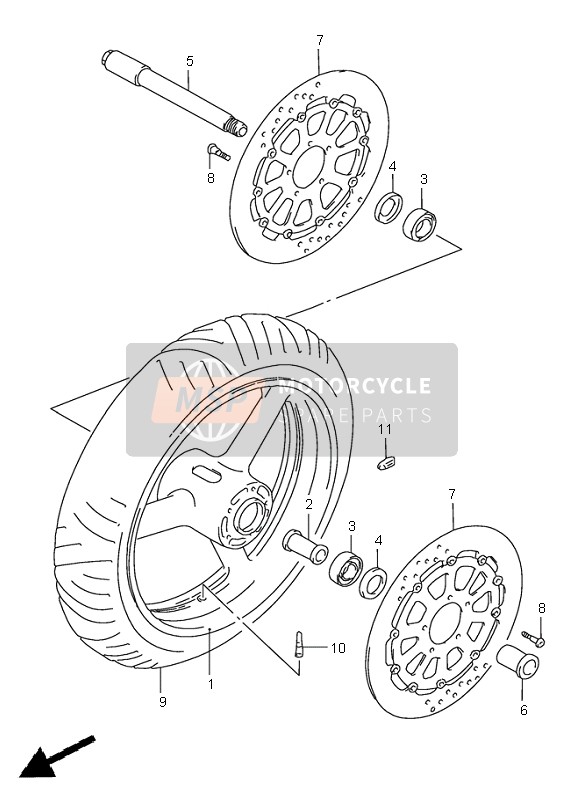 Suzuki TL1000S 1997 Ruota anteriore per un 1997 Suzuki TL1000S