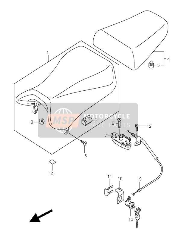 Suzuki SV650(N)(S) 2004 Asiento para un 2004 Suzuki SV650(N)(S)