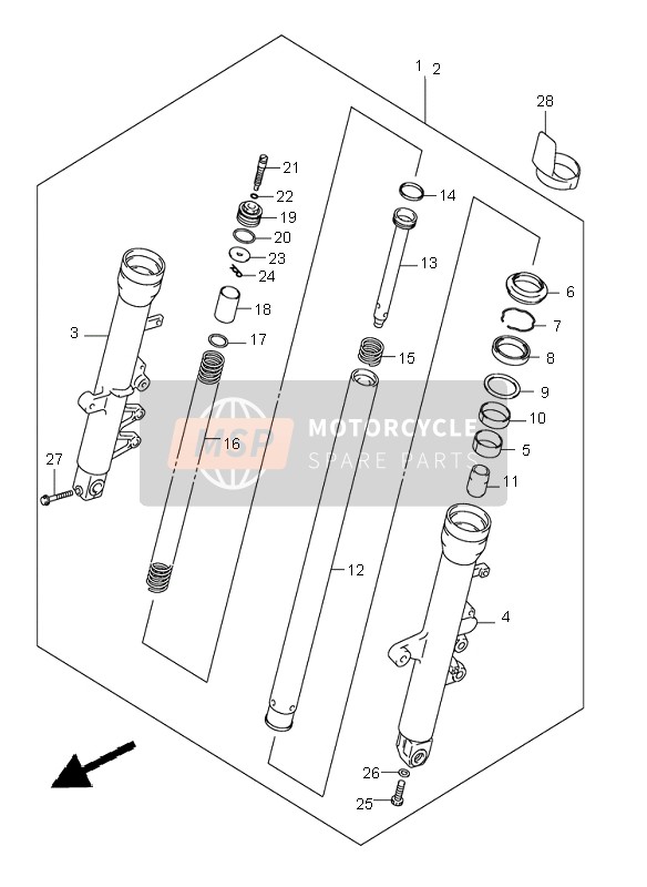 Suzuki SV650(N)(S) 2004 Front Damper for a 2004 Suzuki SV650(N)(S)