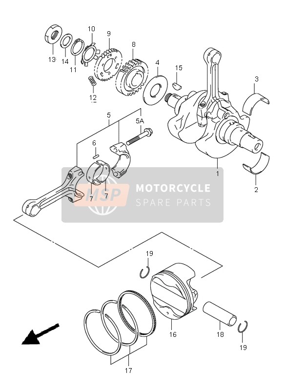 Suzuki SV1000(N)(S) 2004 KURBELWELLE für ein 2004 Suzuki SV1000(N)(S)