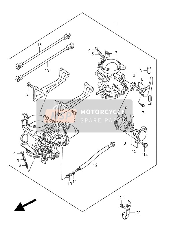 Suzuki SV1000(N)(S) 2004 Corpo farfallato per un 2004 Suzuki SV1000(N)(S)