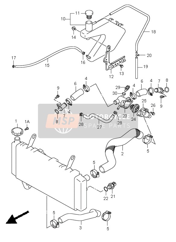 Suzuki SV1000(N)(S) 2004 Tuyau de radiateur pour un 2004 Suzuki SV1000(N)(S)