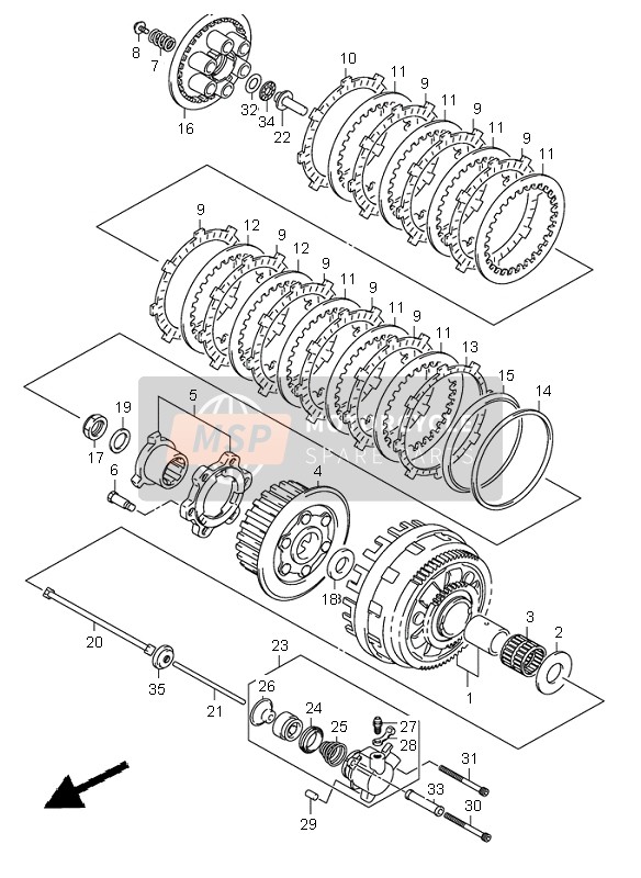 Suzuki SV1000(N)(S) 2004 Frizione per un 2004 Suzuki SV1000(N)(S)