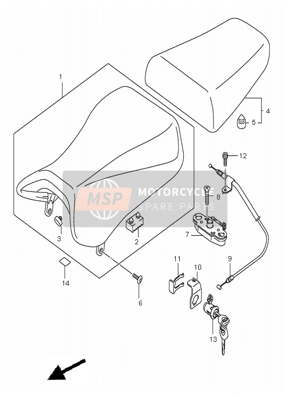 Suzuki SV1000(N)(S) 2004 Asiento para un 2004 Suzuki SV1000(N)(S)