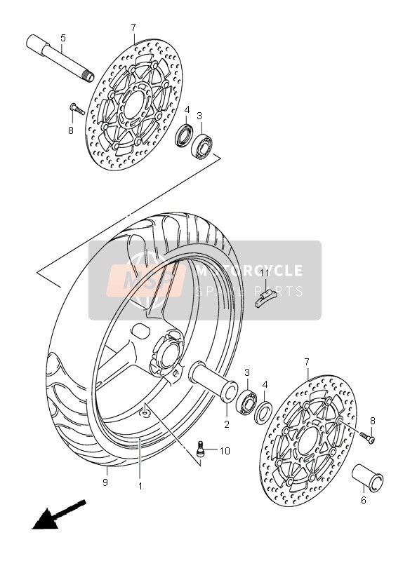 Suzuki SV1000(N)(S) 2004 Front Wheel for a 2004 Suzuki SV1000(N)(S)