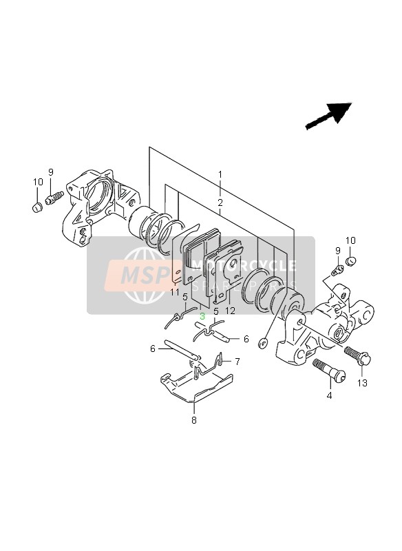 Suzuki TL1000S 1997 BREMSSATTEL HINTEN für ein 1997 Suzuki TL1000S