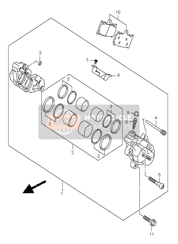 Suzuki SV1000(N)(S) 2004 BREMSSATTEL VORNE für ein 2004 Suzuki SV1000(N)(S)